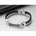 genuine leather bracelet for men with stainless steel clasp With high quality made by Lefeng jewelry manufacture